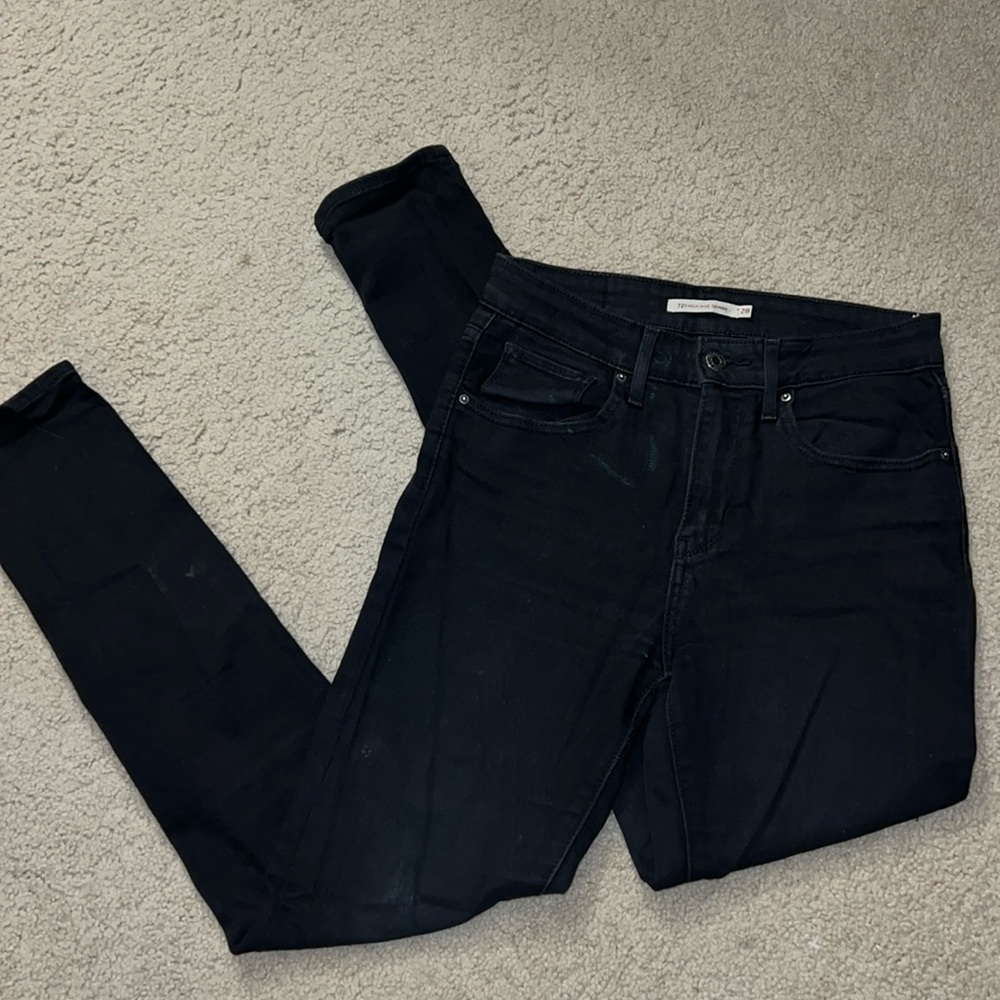 High rise black skinny jeans